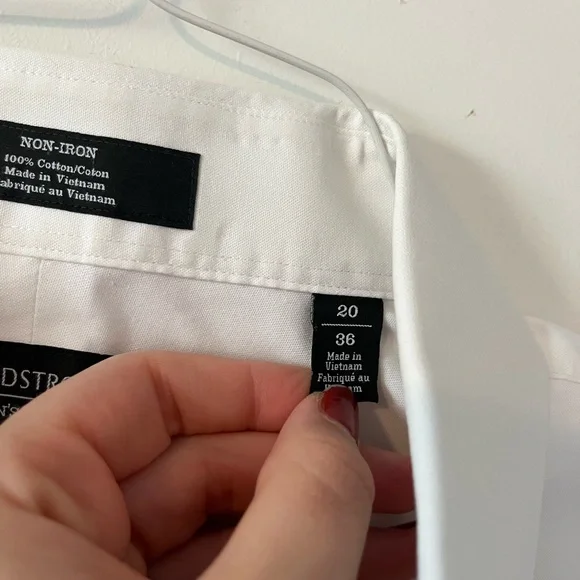 Nordstrom Men’s 100% Cotton Dress Shirt 20/36 - Picture 3 of 3